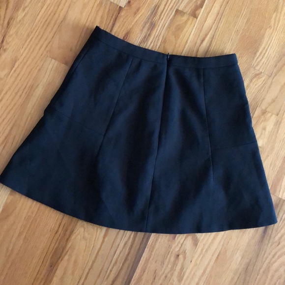 J Crew Fluted Flare A-line Mini Skirt Black Sz 4 - Picture 5 of 5
